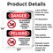 Signmission No Swimming Pool Closed Chemicals Bilingual Danger Sign, Aluminum, 10in W x 14in L, 2PK OS-2PACK-DS-A-1014-VS-1627 - alternate 4